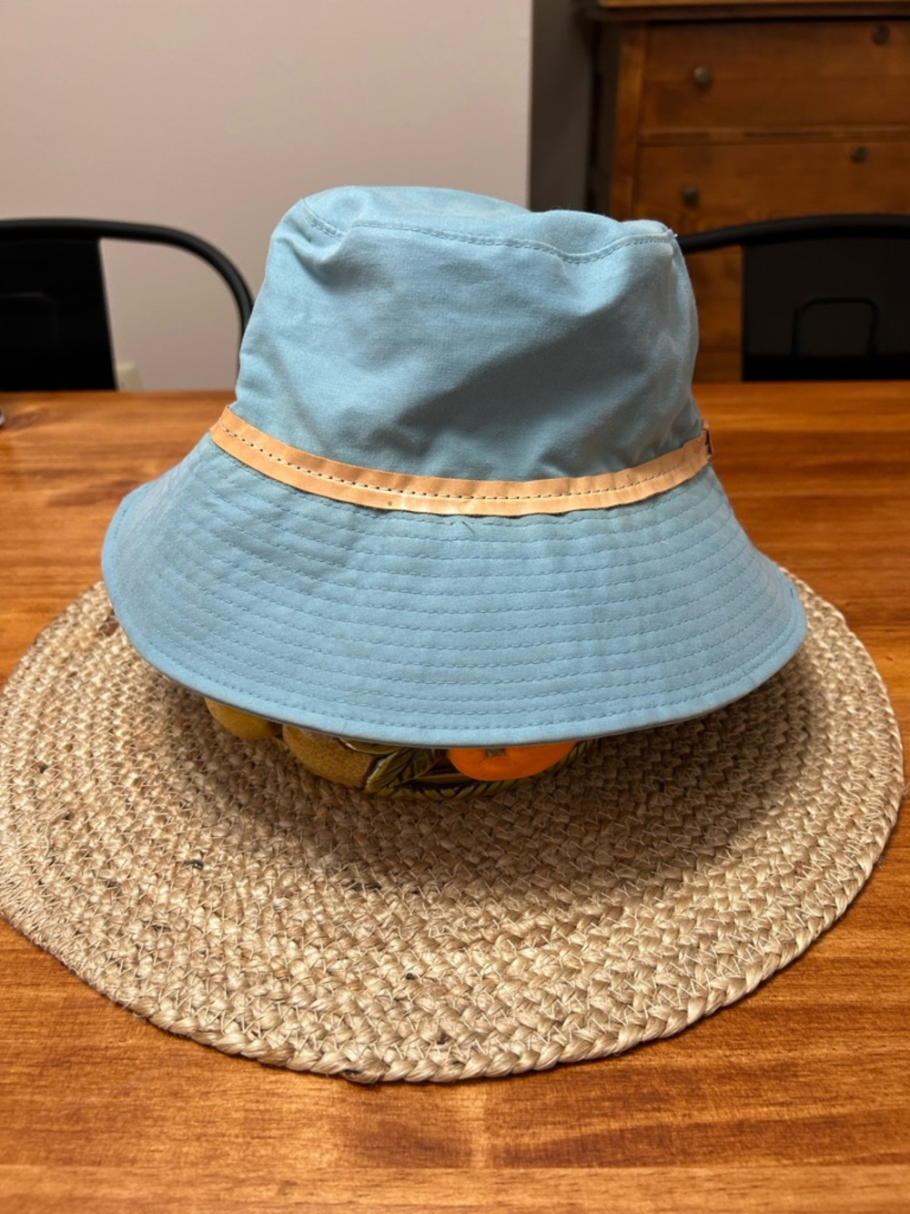Coach Bucket Hat with Leather Trim